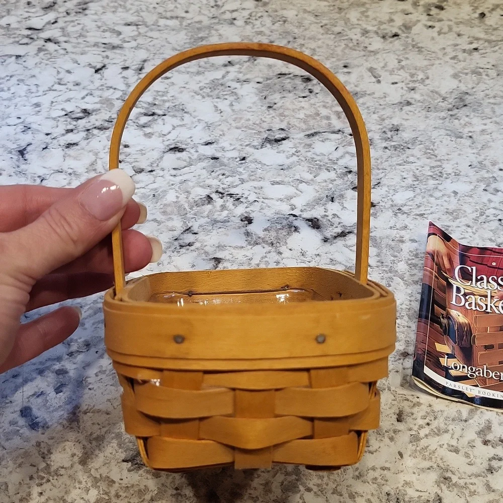 Longaberger Parsley Booking Basket with Liner & Pamphlet